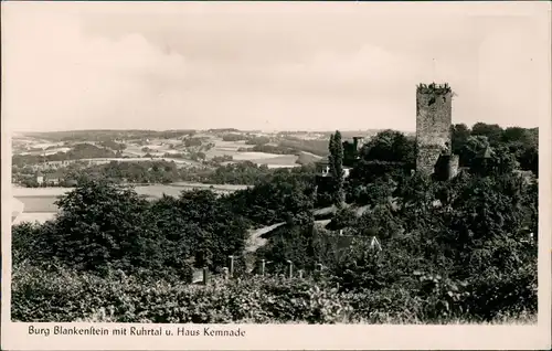 Ansichtskarte Hattingen Burg Blankenstein im Ruhrtal u. Haus Kemnade 1955