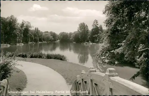 Ansichtskarte Schwetzingen Partie im Schloßpark Schlossgarten 1962/1960