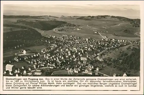 Onstmettingen-Albstadt Luftbild mit Chronik-Beschreibung des Ortes 1940