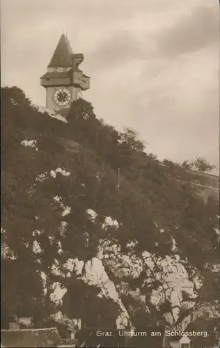 Ansichtskarte Graz Uhr-Turm Uhrturm am Schlossberg 1910