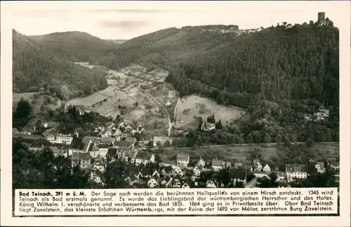 Bad Teinach-Zavelstein Panorama-Ansicht von TEINACH mit Chronik-Daten 1940