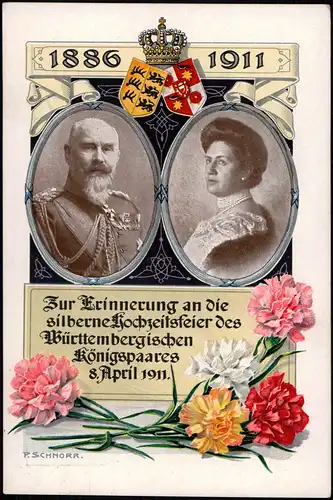 Zur Erinnerung silberne Hochzeitsfeier des Württembergischen Königspaares 1911