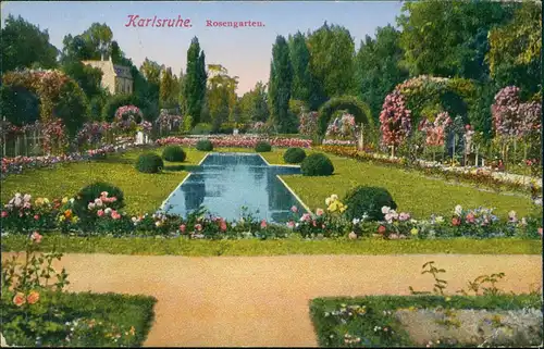 Ansichtskarte Karlsruhe Rosengarten 1926