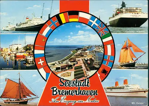 Ansichtskarte Bremerhaven Mehrbildkarte mit Häfen und Schiffen 1982/1979