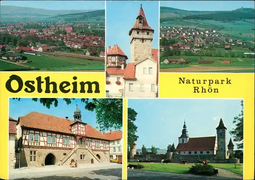 Ostheim v. d. Rhön Mehrbildkarte mit Orts- und Umlandansichten 1980