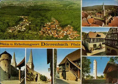 Dörrenbach Mehrbildkarte mit Ortsansichten u. Luftaufnahme 1982
