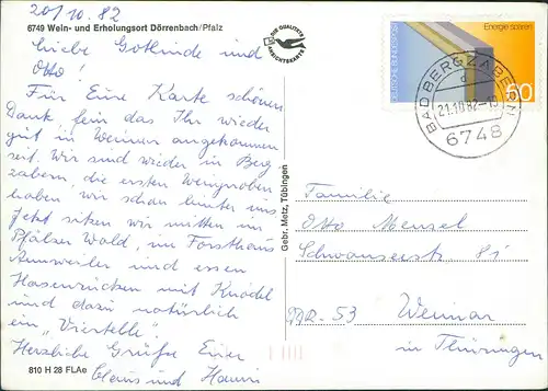 Dörrenbach Mehrbildkarte mit Ortsansichten u. Luftaufnahme 1982