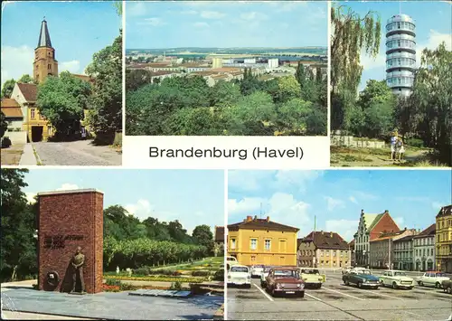 Brandenburg an der Havel Blick zum Dom Teilansicht, Friedenswarte Markt 1982
