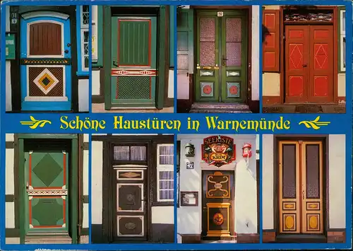 Ansichtskarte Warnemünde-Rostock Schöne Haustüren 1990