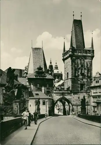 Postcard Prag Praha Kleinseitner Brückentürme 1960