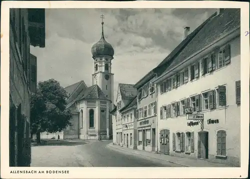 Ansichtskarte Allensbach Strassen Partie am Gasthaus Löwen 1955