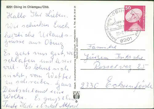 Ansichtskarte Obing (Chiemgau) Mehrbildkarte mit Ortsansichten 1981
