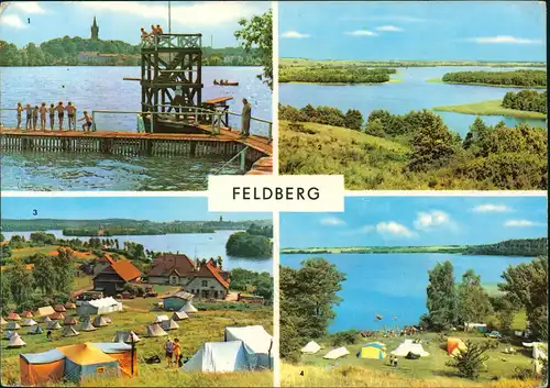 Feldberger Seenlandschaft DDR Feldberg, Zeltplatz, Hüttenberg, Badeanstalt 1973
