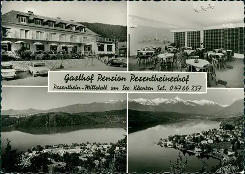 Millstatt Millstättersee mit Gasthof Pension Pesentheinerhof 1969