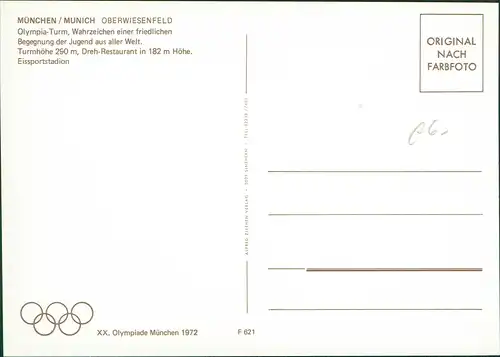 Milbertshofen-München XX. Olympiade Olympiapark Oberwiesenfeld 1972