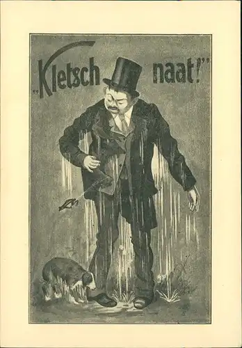Ansichtskarte  Künstlerkarte: "Kletsch naat" 1949