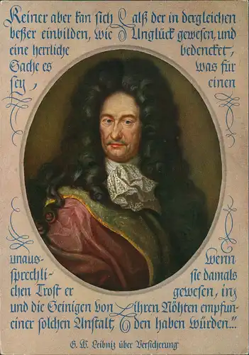 Künstlerkarte Gemälde: Bildnis Gottfried Wilhelm Leibniz 1940