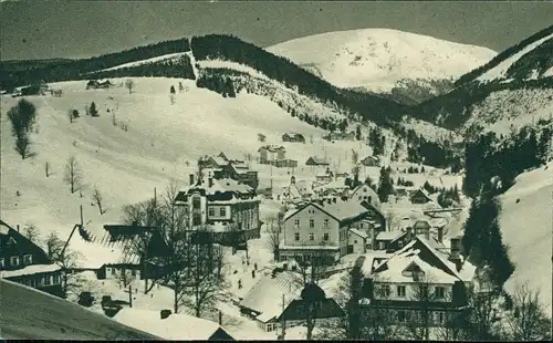 Petzer Pec pod Sněžkou Winter mit Schnee Riesengebirge (Krkonoše) 1950