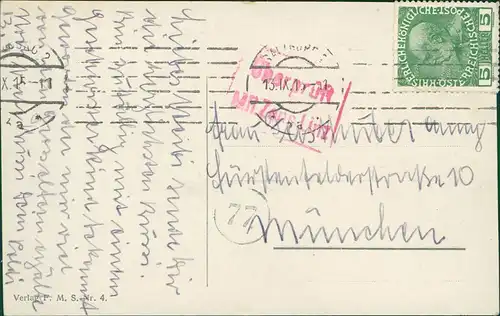 Ansichtskarte Salzburg vom Puzinerberg 1915  gel. Feldpost mit Zensurstempel KuK