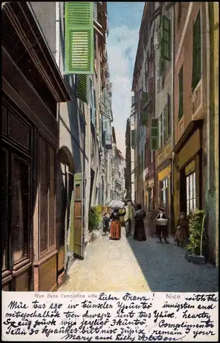 Nizza Nice Rue dans l'ancienne ville, Straße in der Altstadt 1902