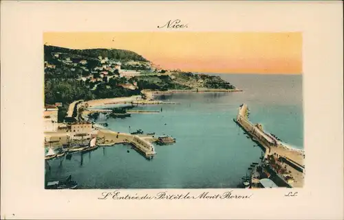 CPA Nizza Nice L'Entrée du Port et le Mont Boron 1912