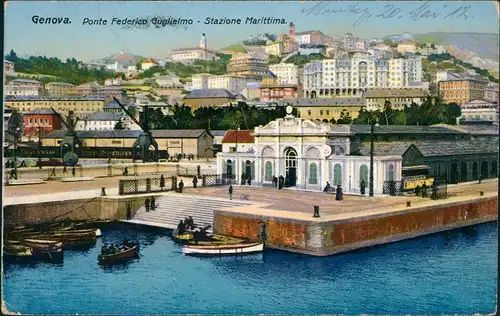 Genua Genova (Zena) Ponte Federico Guglielmo 1912  gel. Stempel G. Ferrovia