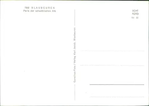 Ansichtskarte Blaubeuren Panorama der Perle der schwäbischen Alb 1960