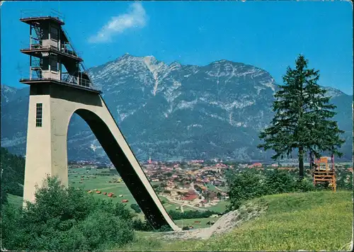 Ansichtskarte Garmisch-Partenkirchen Große Olympia-Schanze Skistadion 1967