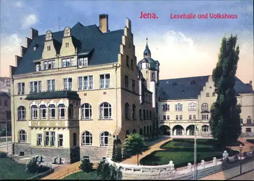 Ansichtskarte Gera REPRO Lesehalle und Volkshaus um 1914 2002