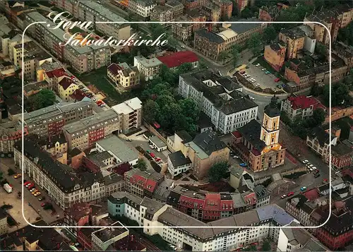 Ansichtskarte Gera Luftbild Salvatorkirche 2006