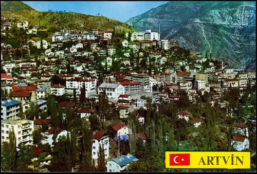 Postcard Artvin Blick auf die Stadt - Turkey Türkei 1972