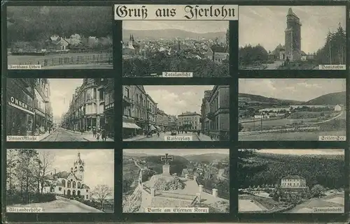 Ansichtskarte Iserlohn Forsthaus, Kaiserplatz, Unnaerstraße 1915/1927