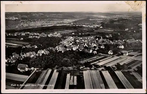 Ansichtskarte Ruit Luftbild Flugzeug aus b. Stuttgart 1940 Stempel RUIT
