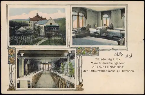 Zitzschewig-Radebeul Männer-Genesungsheim ALT-WETTINSHOHE  Dresden 1905