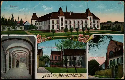 Marienthal (Haguenau) Marienthal/Elsass, Carmel Kirche Mehrbild-AK 1920