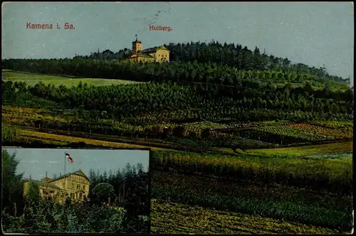 Ansichtskarte Kamenz Kamjenc Panorama-Hutberg 1917   1. Weltkrieg Feldpost