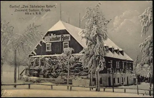 Zinnwald Altenberg Erzgebirge Gasthof Zum Sächsischen Reiter im Erzgebirge 1928