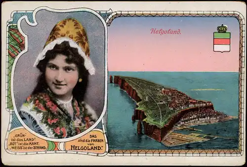 Helgoland (Insel) Helgoland-Typen & Insel aus der Vogelschau-Perspektive 1910