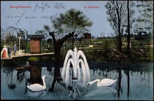 Ansichtskarte Sangerhausen Stadtpark 1915   1. Weltkrieg Feldpost