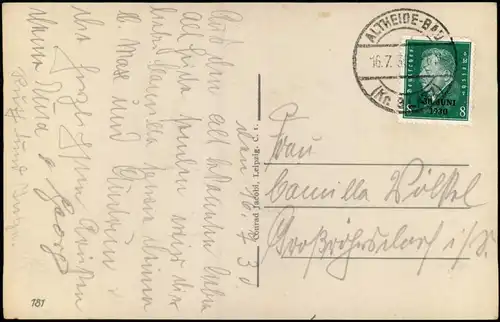 Postcard Bad Altheide Polanica-Zdrój Kurpark 1930