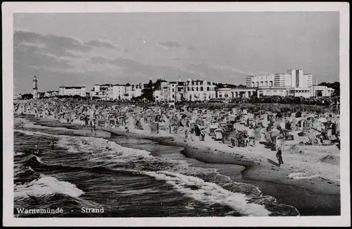 Ansichtskarte Warnemünde-Rostock Strand 1940