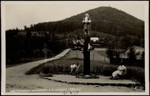 Waltersdorf-Großschönau (Sachsen) Wegweiser an der Lausche 1934