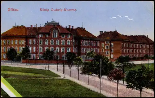 Ansichtskarte Zittau König Ludwig-Kaserne. 1914