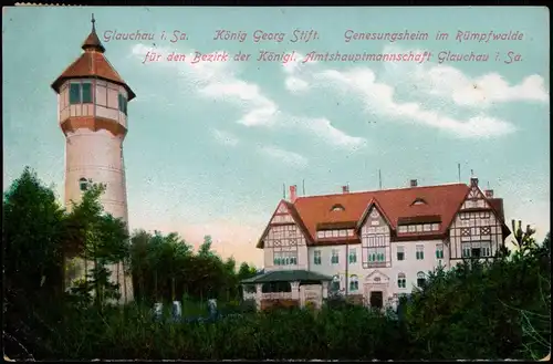 Ansichtskarte Glauchau König Georg Stift. Genesungsheim im Rümpfwalde 1915