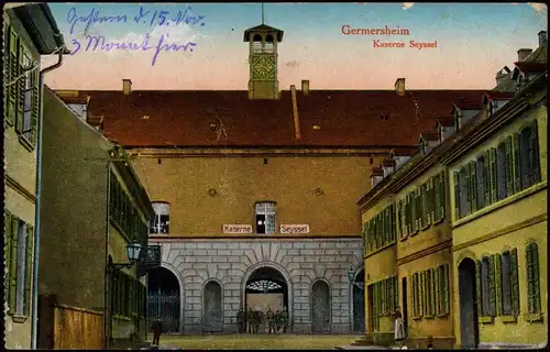 Germersheim Kaserne Seyssel 1916  gel. Feldpoststempel