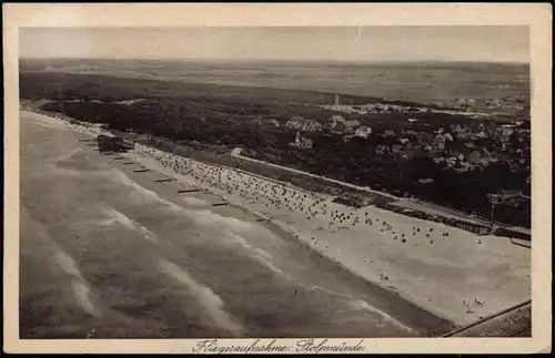 Postcard Stolpmünde Ustka Luftbild: Strand und Hinterland 1932