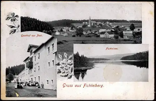 Fichtelberg (Oberfranken) Ortsansichten mit Gasthof Zur Post Fichtelsee 1925