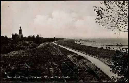 Berg Dievenow Dziwnów Panorama-Ansicht mit Strand-Promenade 1920