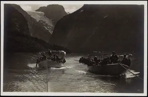 Postcard Norwegen Allgemein Lønvand Norge Boote Schiffe - Fotokarte 1920