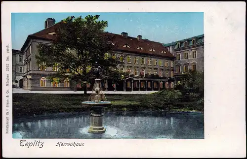Teplitz-Schönau Teplice Herrenhaus - Böhmen Bohemia 1908 Goldrand